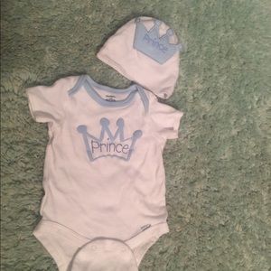 0-3 months baby boy hat onesie set